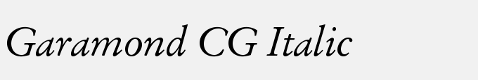 Garamond CG Italic